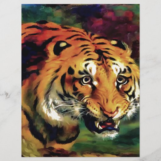 Snarling Tiger Artistic Portrait (Front)
