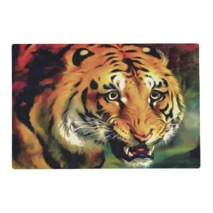 Snarling Tiger Artistic Portrait Placemat
