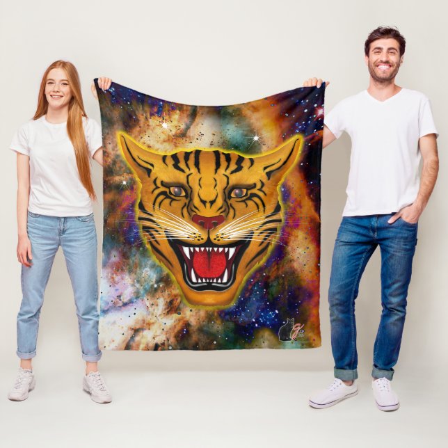 Snarling Tiger Nebula Fleece Blanket (In Situ)