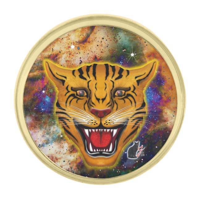 Snarling Tiger Nebula Lapel Pin (Front)