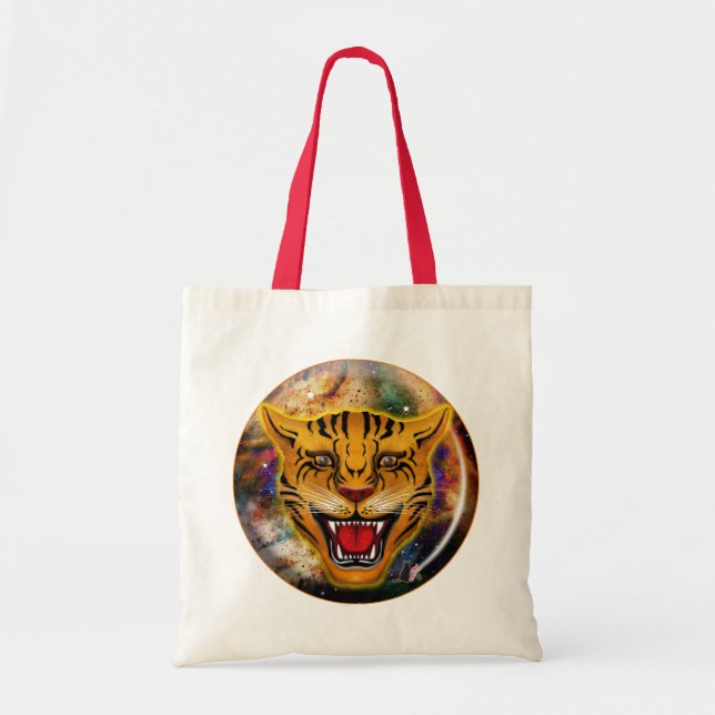 Snarling Tiger Nebula Tote Bag (Front)