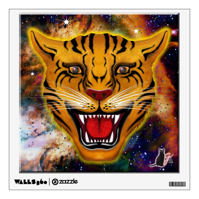 Snarling Tiger Nebula Wall Sticker (Front)
