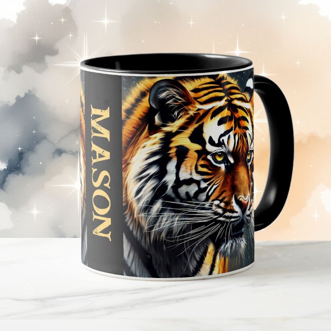 Snarling Tiger Personalize Name Gift Coffee Mug (Creator Uploaded)