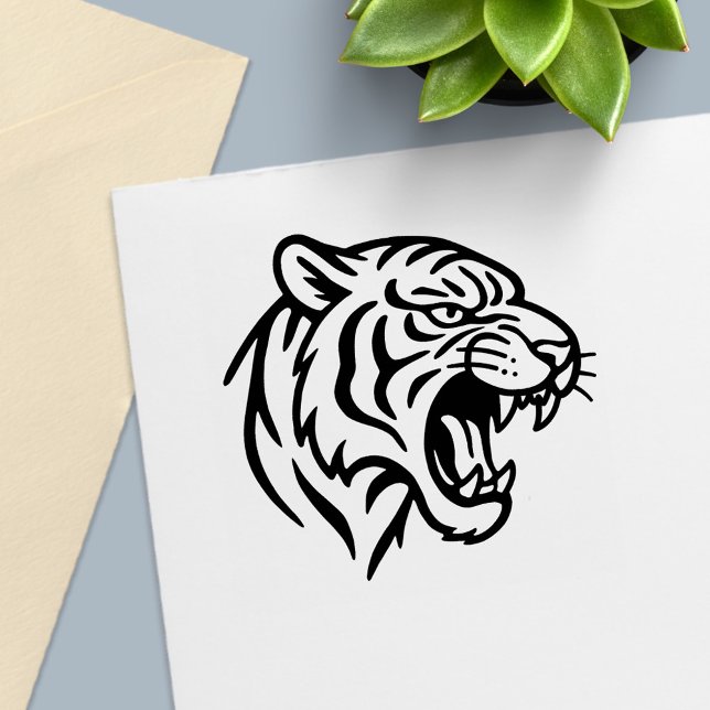 Snarling Tiger Profile Self-inking Stamp (Creator Uploaded)