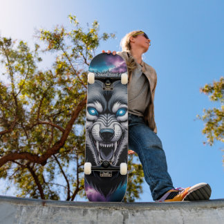 Snarling wolf head Skateboard