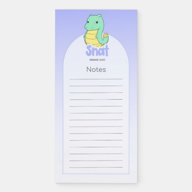Snat (Snake + Cat) Magnetic Notepad (Front)
