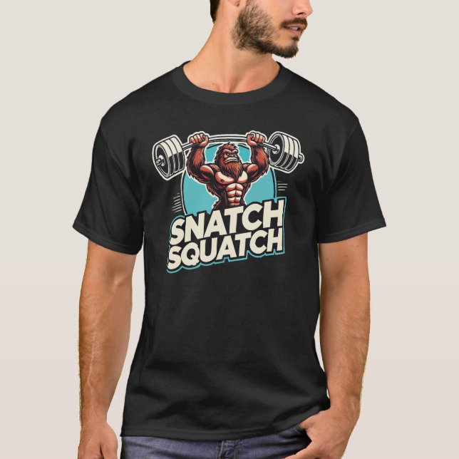 Snatch Squatch - Funny Weightlifting T-Shirt (Front)