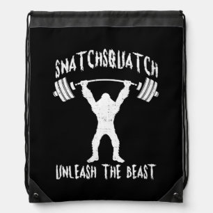 Snatchsquatch, Cartoon Big Foot, Beast, Funny Gym Drawstring Bag