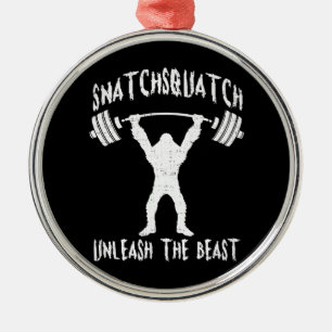 Snatchsquatch, Cartoon Big Foot, Beast, Funny Gym Metal Ornament