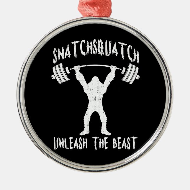 Snatchsquatch, Cartoon Big Foot, Beast, Funny Gym Metal Ornament (Front)