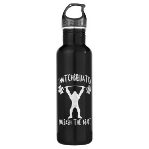Snatchsquatch, Cartoon Big Foot, Beast, Funny Gym Stainless Steel Water Bottle
