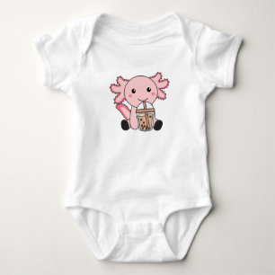Snaxolotl Axolotl Bubble Tea Lovers Sweet Animals Baby Bodysuit