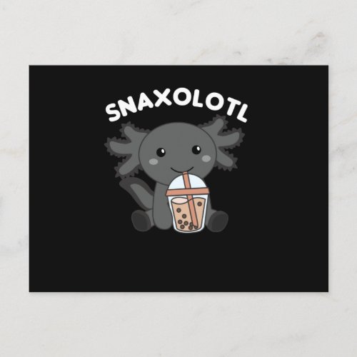 Snaxolotl Axolotl Bubble Tea Lovers Sweet Animals Postcard