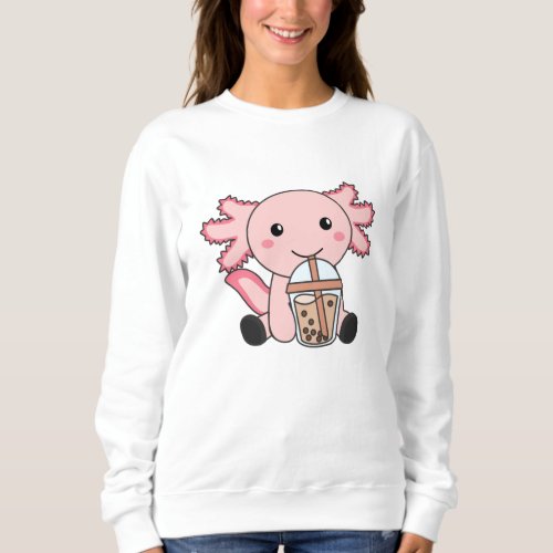 Snaxolotl Axolotl Bubble Tea Lovers Sweet Animals Sweatshirt