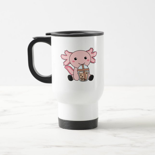 Snaxolotl Axolotl Bubble Tea Lovers Sweet Animals  Travel Mug (Left)
