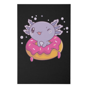 Snaxolotl Axolotl Donut Lovers Sweet Animals Faux Canvas Print