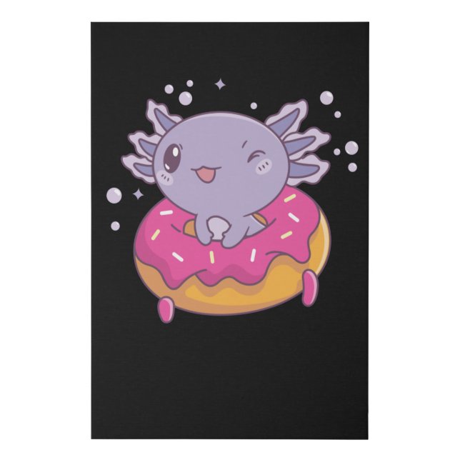 Snaxolotl Axolotl Donut Lovers Sweet Animals Faux Canvas Print (Front)