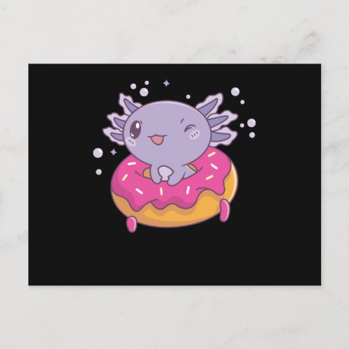 Snaxolotl Axolotl Donut Lovers Sweet Animals Postcard