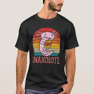 Snaxolotl Axolotl Eat Chips Funny Snack Food Boys T-Shirt