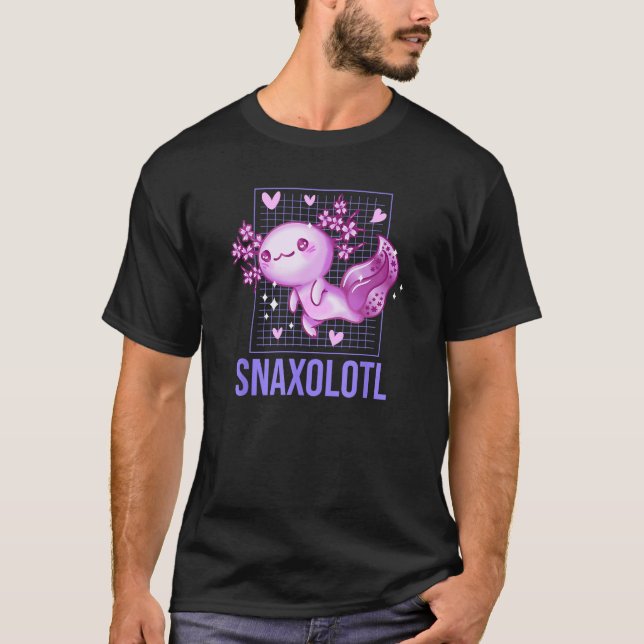 Snaxolotl Axolotl Foodie Salamander Food T-Shirt (Front)