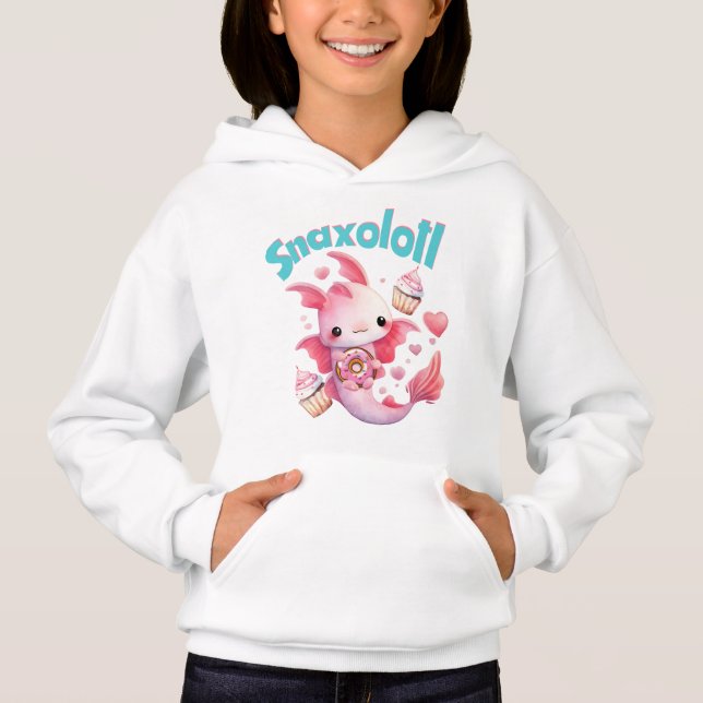 Snaxolotl Axolotl Girls Hoodie (Front)