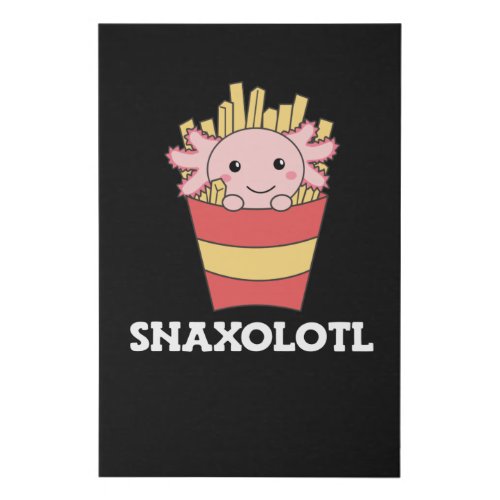 Snaxolotl Axolotl Lover Cute Animals Fries Faux Canvas Print