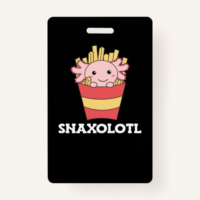 Snaxolotl Axolotl Lover Cute Animals Fries Postcar Badge (Front)