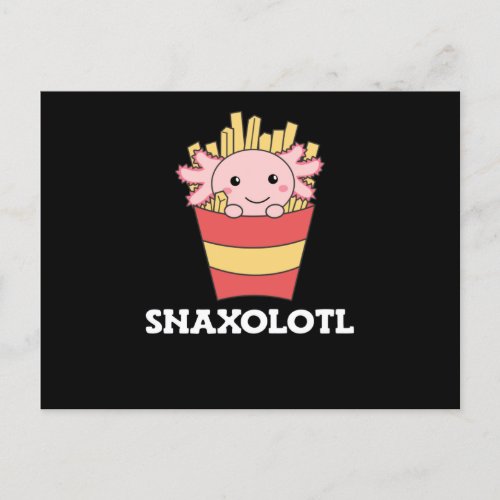 Snaxolotl Axolotl Lover Cute Animals Fries Postcard