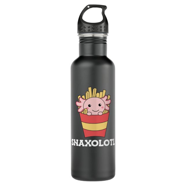 Snaxolotl Axolotl Lover Cute Animals Fries Stainless Steel Water Bottle (Front)