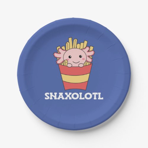 Snaxolotl Axolotl Lover Cute Animals Fries T_Shirt Paper Plates