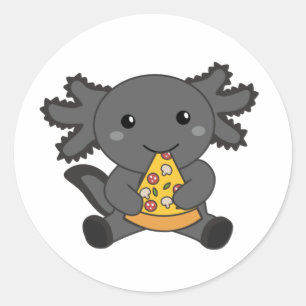Snaxolotl Axolotl Lover Cute Animals Pizza Classic Round Sticker