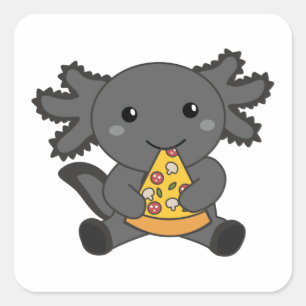 Snaxolotl Axolotl Lover Cute Animals Pizza Square  Sticker