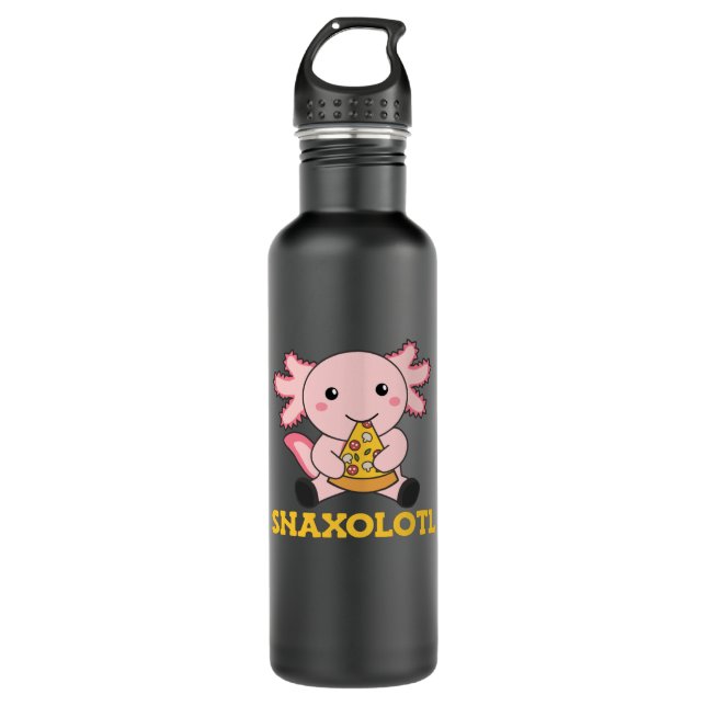 Snaxolotl Axolotl Lover Cute Animals Pizza Stainless Steel Water Bottle (Front)