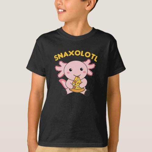 Snaxolotl Axolotl Lover Cute Animals Pizza T_Shirt