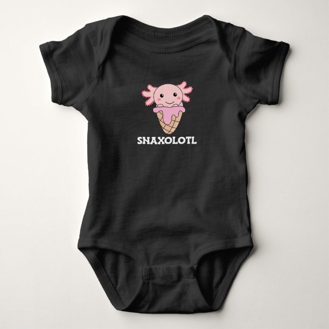 Snaxolotl Axolotl Lovers Sweet Animals Ice Cream Baby Bodysuit (Front)