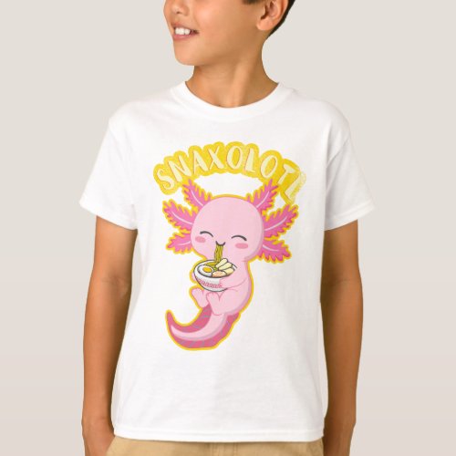 Snaxolotl Cute Axolotl Lover Funny Axolotl Kids T_Shirt