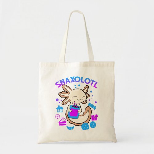 Snaxolotl Kawaii Axolotl Funny Food Lover Amphibia Tote Bag