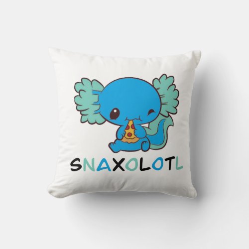 Snaxolotl shirt CHILDRENS FUNNY SHIRTAXOLOTL Throw Pillow