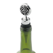 Snazzy Black and White Zebra Stripes Print Wine Stopper (Angled)