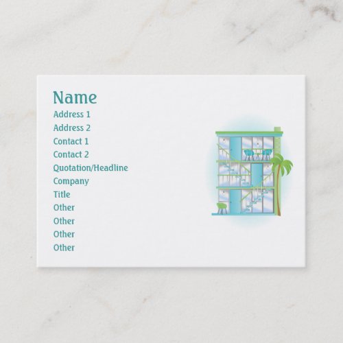 Snazzy Blue Sky Apartments! Business Cards