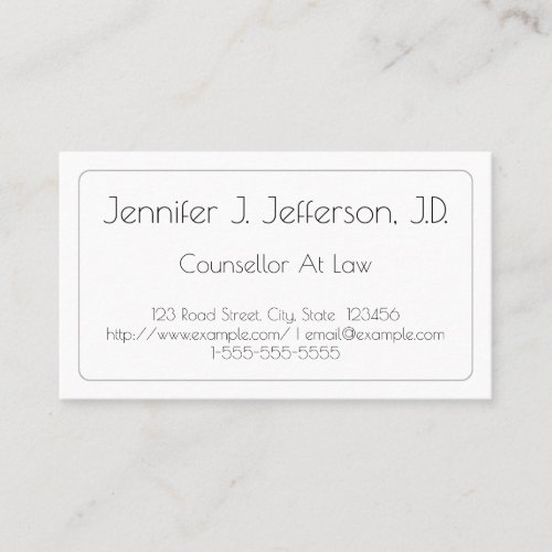 Snazzy Counsellor At Law Business Card