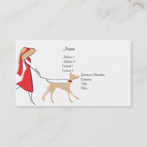 Snazzy Dog Walker Business Card Template