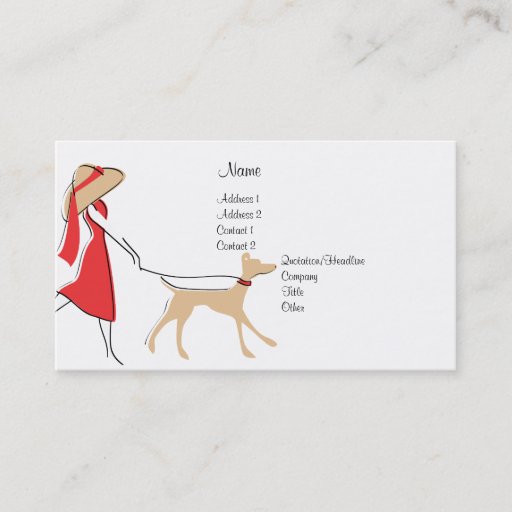 Customizable Snazzy Dog Walker Business Card Template