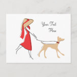 Snazzy Dog Walker Postcard