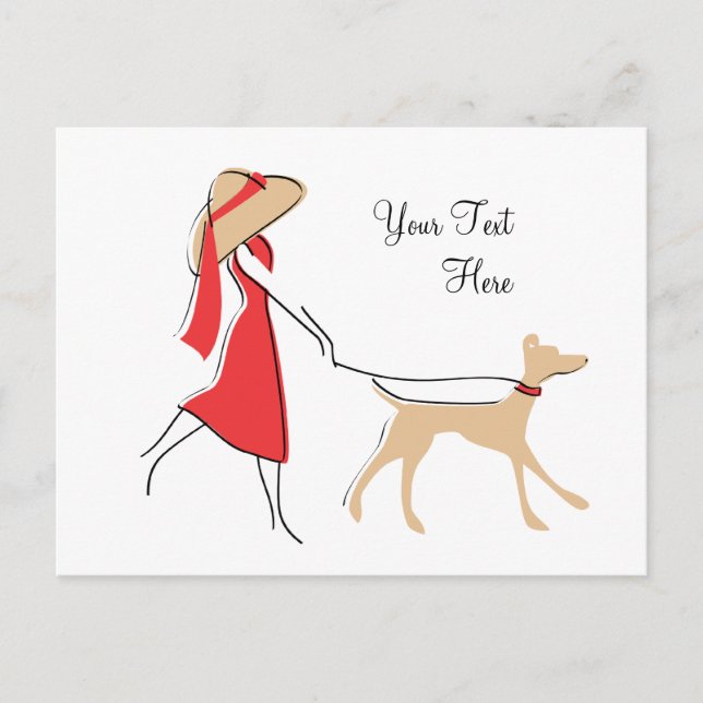 Snazzy Dog Walker Postcard (Front)