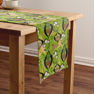 Snazzy Green Fifties Style Mid-Century Short Table Runner
