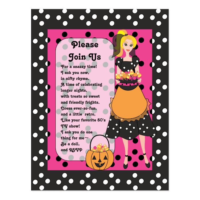 Snazzy Halloween Hostess Post Cards