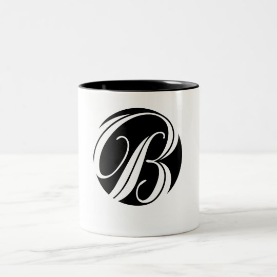 Snazzy Initial B Two-Tone Coffee Mug