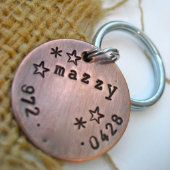 Snazzy Mazzy Oxodized Copper Pet ID Tag (Front)