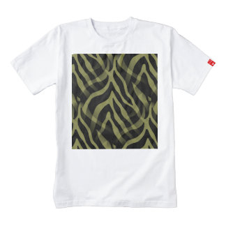 Snazzy Olive Green Zebra Stripes Print Zazzle HEART T-Shirt